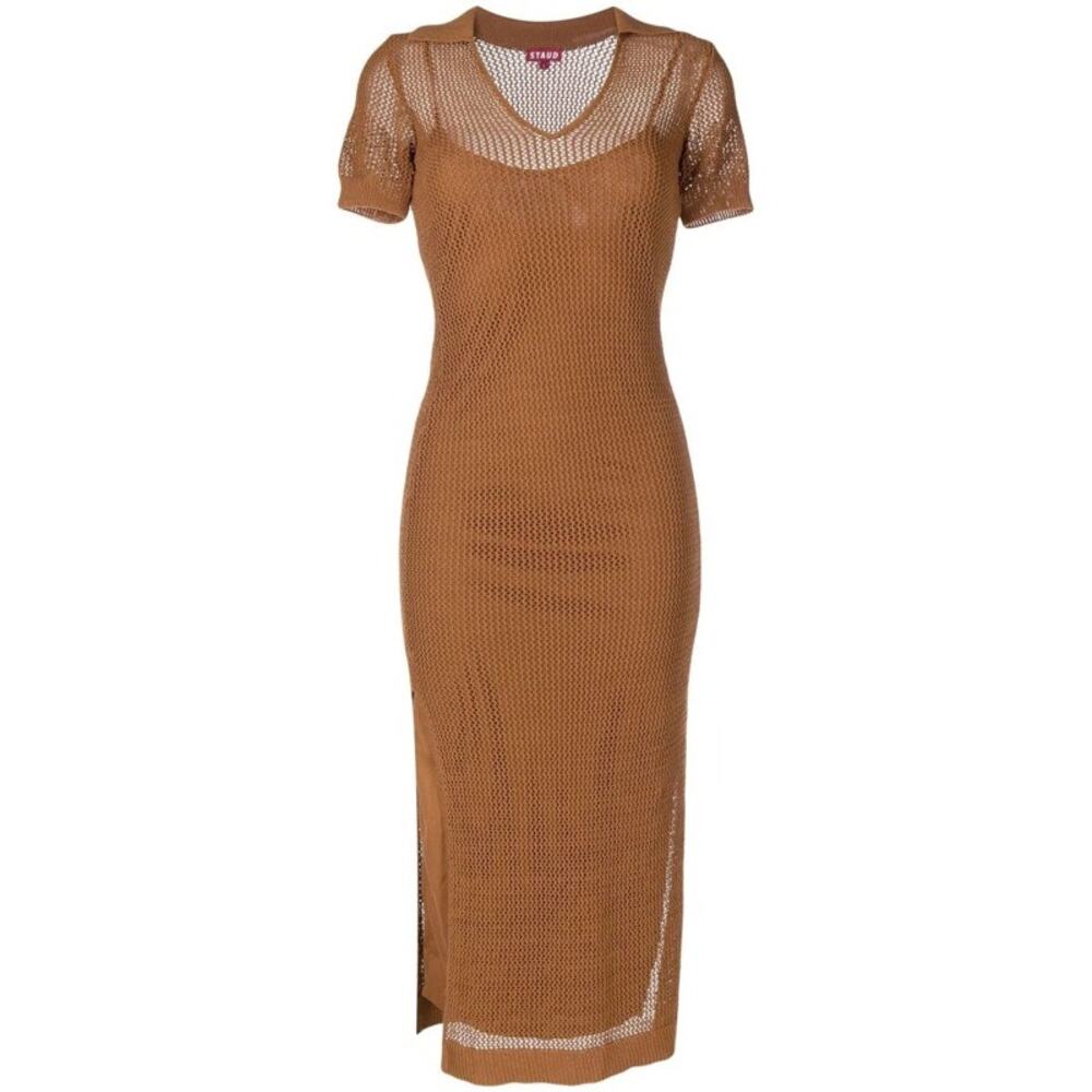 STAUD Oceane Dress in Deck (Medium Brown)